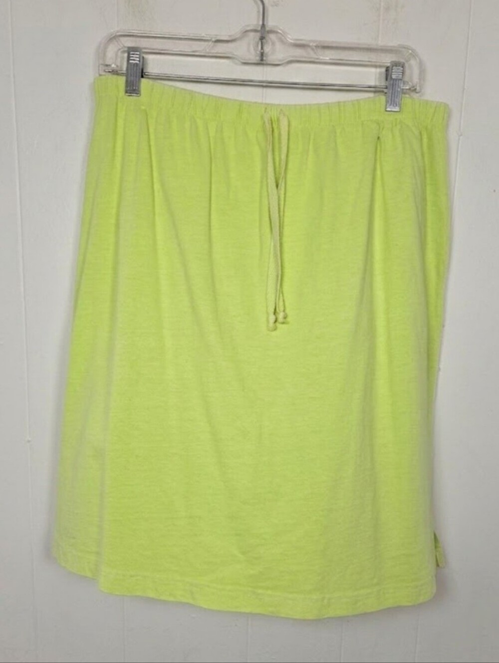 Vtg Fresh Produce Womens Lime Green Pull On Skirt Size XL Knee Length